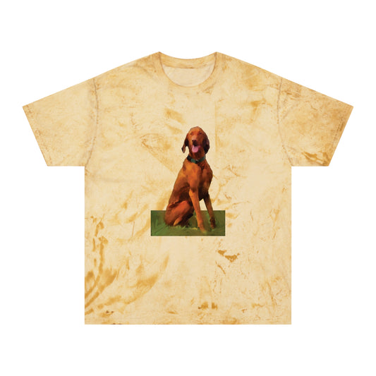 Hungarian Vizsla 'Waiting For The Bride' Unisex Cotton  -  Color Blast T-Shirt
