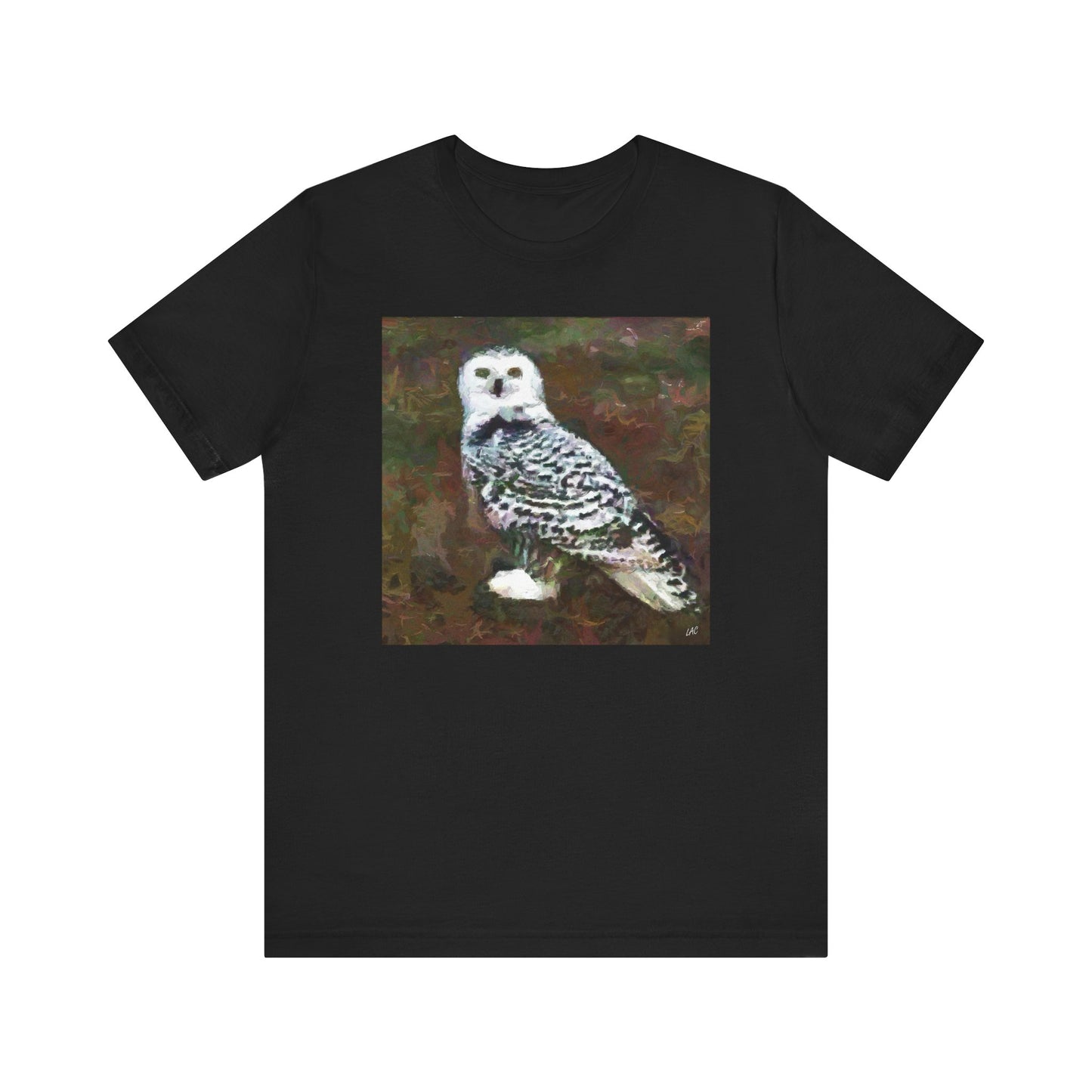 Snowy White Owl - Unisex Jersey Short Sleeve Tee