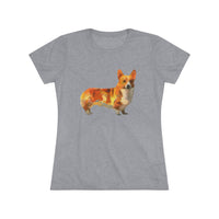 Elegant Essence: Pembroke Welsh Corgi Artistic Painting Women's Fitted Triblend Tee