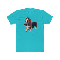 Basset Hound  --  Men's Fitted Cotton Crew Tee