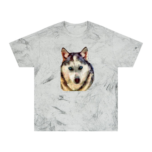 Siberian Husky 'Sacha' Unisex Cotton Color Blast T-Shirt
