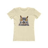 Great Horned Owl 'Hooty' - Women's Slim Fit Ringspun Cotton T-Shirt