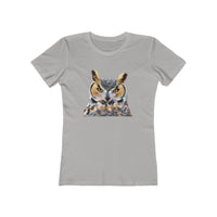 Great Horned Owl 'Hooty' - Women's Slim Fit Ringspun Cotton T-Shirt