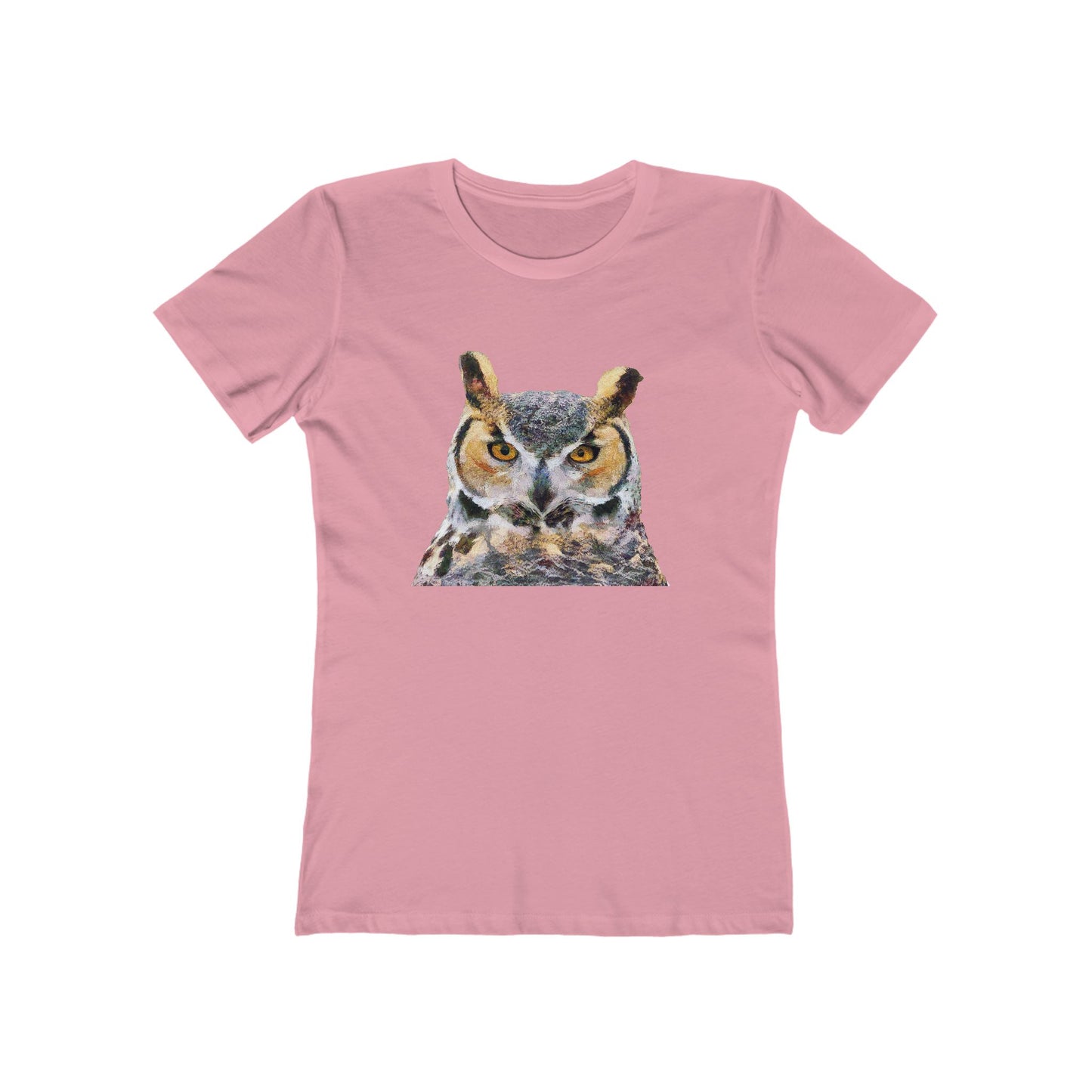 Great Horned Owl 'Hooty' - Women's Slim Fit Ringspun Cotton T-Shirt