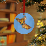 Chihuahua 'Belle' Christmas Tree  Metal Ornaments