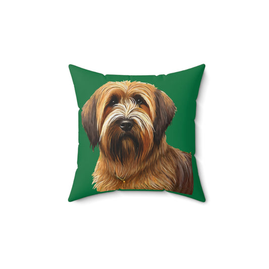 French Briard Spun Polyester Square Throw Pillow