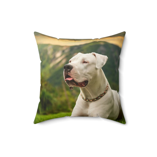 Dogo Argentino Spun Polyester Square Pillow