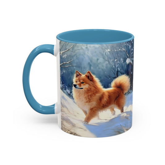 Finnish Spitz - Ceramic Accent Coffee Mug - Two Sizes of Delight