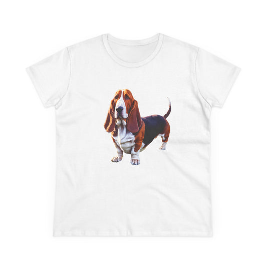 Basset Hound Women's Midweight Cotton Tee