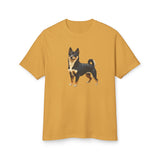 Black & Tan Shiba Inu  -  Unisex Relaxed Fit Garment-Dyed Heavyweight Cotton Tee