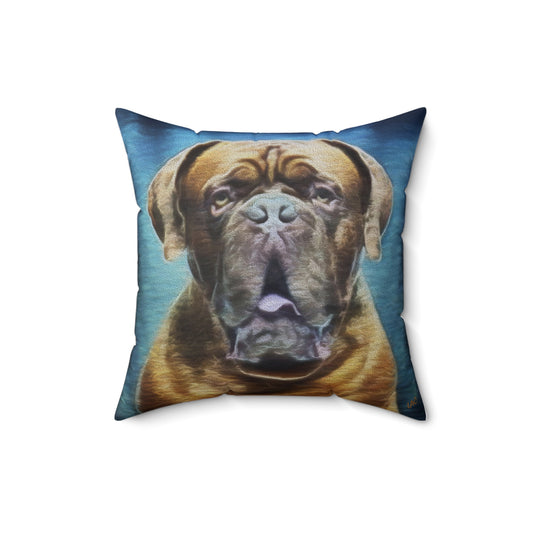 Dogue de Bordeaux Spun Polyester Throw Pillow
