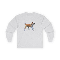 Korean Jindo Unisex Classic Cotton Long Sleeve Tee