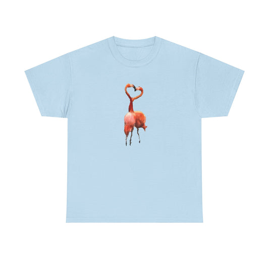 Flamingos - 'Love Birds'  Unisex Heavy Cotton Tee