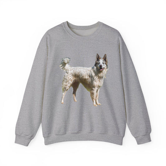 Chilly Day Charm: Pyrenean Shepherd Unisex 50/50 Crewneck Sweatshirt