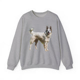 Chilly Day Charm: Pyrenean Shepherd Unisex 50/50 Crewneck Sweatshirt