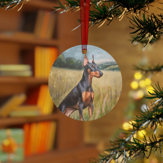 German Pinscher Christmas Tree Metal Ornaments
