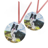 Border Collie '#1' Metal Ornaments