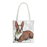Boston Terrier Brown & White Polyester Tote Bag