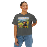 Black & Tan Coonhound Women's Oversized Boxy Tee