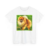 Pomeranian 'Pom Pom' Unisex Heavy Cotton Tee