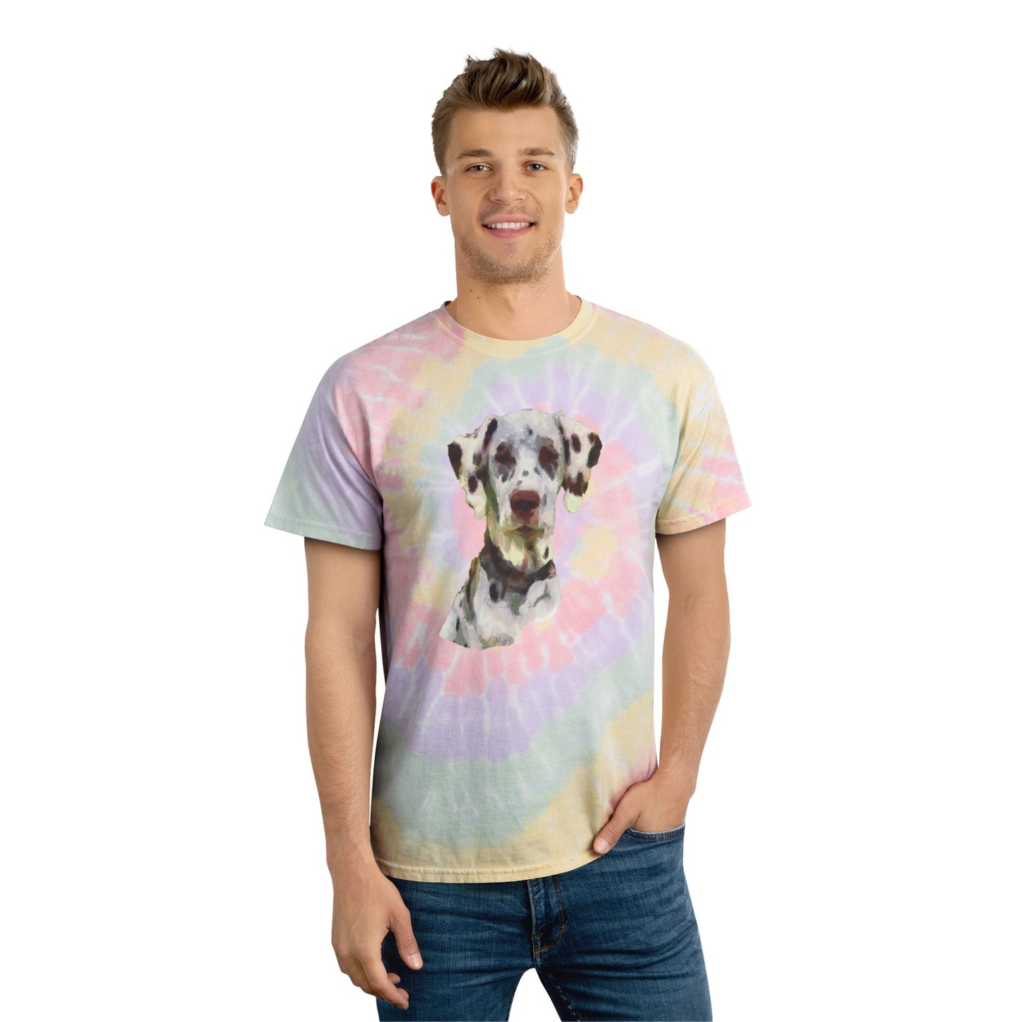 Dalmatian Unisex Cotton Tie-Dye Tee, Spiral