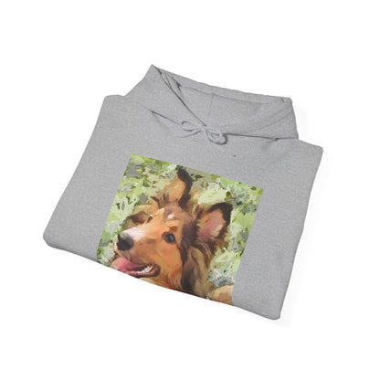 Shetland Sheepdog  - Sheltie - "Sheltie Mae' Unisex 50/50 Hooded Sweatshirt
