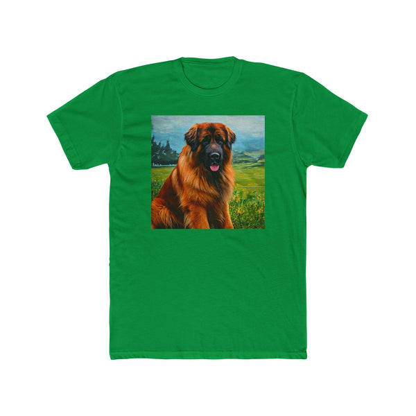 Leonberger Portrait - Men's Fitted Cotton Crew Tee