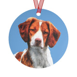 Brittany Spaniel 'Gunner' Metal Ornaments