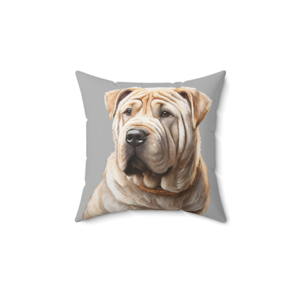 Chinese Shar-Pei Spun Polyester Square Pillow