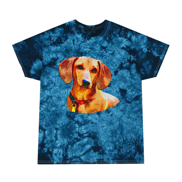 Dachshund 'Daisy' Unisex Cotton Tie-Dye Tee, Crystal