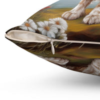 Clumber Spaniel - Spun Polyester Throw Pillow