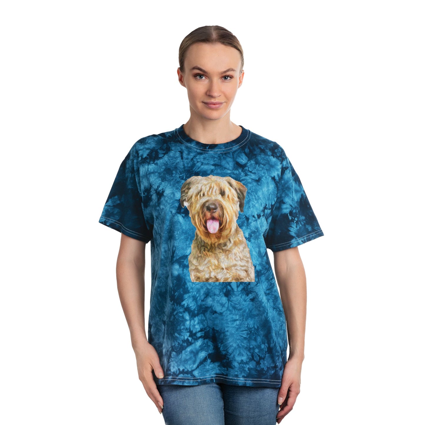 Bouvier des Flandres Unisex Cotton Tie-Dye Tee, Crystal