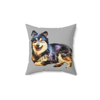 Finnish Lapphund Spun Polyester Throw Pillow