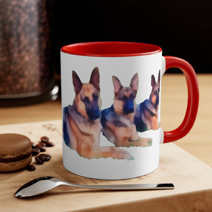 German Shepherd Trio Accent Coffee Mug, 11oz