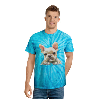 French Bulldog '2' Unisex Tie-Dye Tee, Cyclone