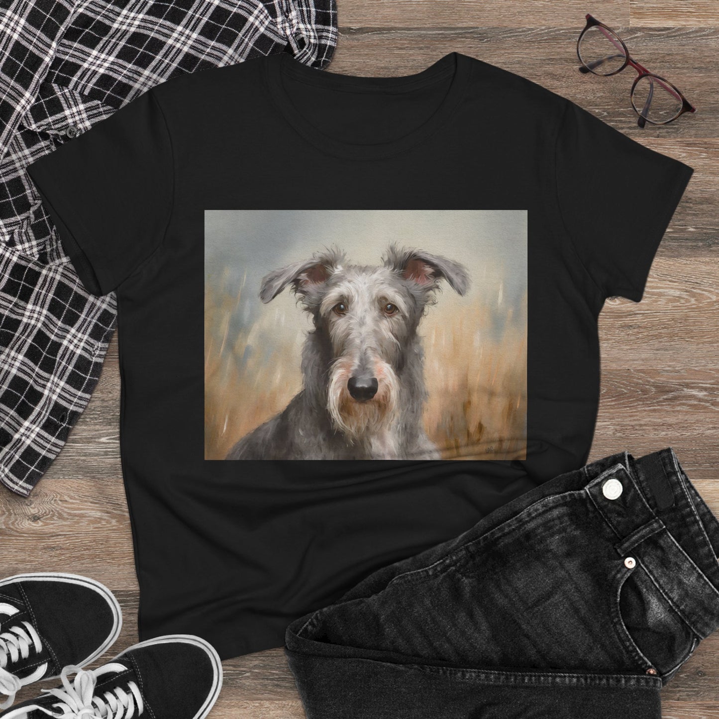 Scottish Deerhound Women’s Midweight Cotton Tee