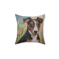 Teddy Roosevelt Terrier Spun Polyester Throw Pillow