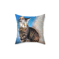 Cat 'Teris of Tinos'  -  Spun Polyester Throw Pillow