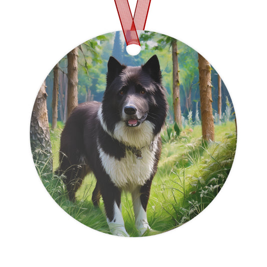 Karelian Bear Dog Metal Ornaments
