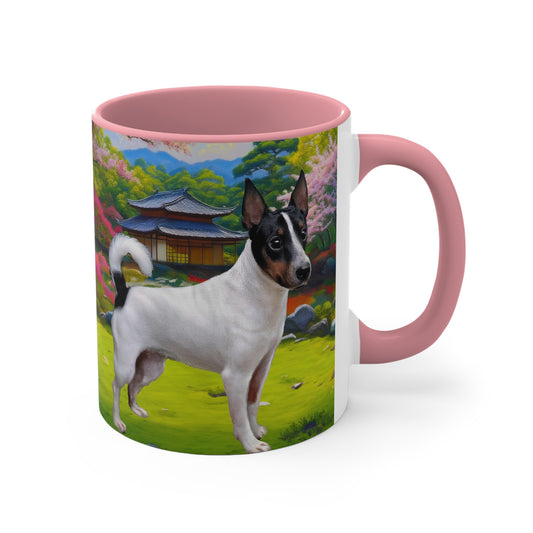 Japanese Terrier 11oz Accent Mug with Playful Dog Design