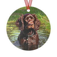 Boykin Spaniel Christmas Tree Metal Ornaments