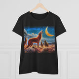 Coyotees under Moonlight Women's Midweight Cotton Tee