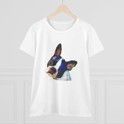 Boston Terrier 'Skipper' Women's Midweight Cotton Tee