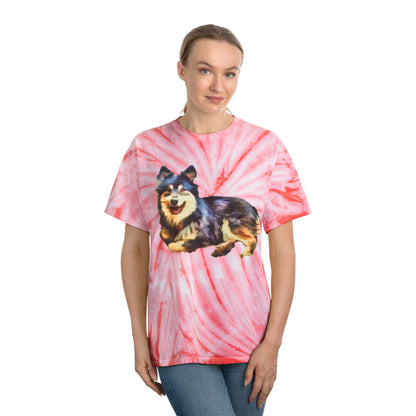Finnish Lapphund Unisex Cotton Tie-Dye Tee, Cyclone