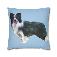 Border Collie '#1' - Spun Polyester Throw Pillow