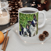 Boston Terriers Skipper & Dee Dee Ceramic Mug 11oz