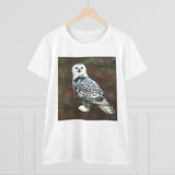 Snowy White Owl Women's Midweight Cotton Tee