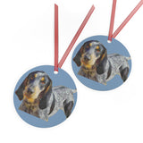 Bluetick Coonhound Christmas Tree  Metal Ornaments