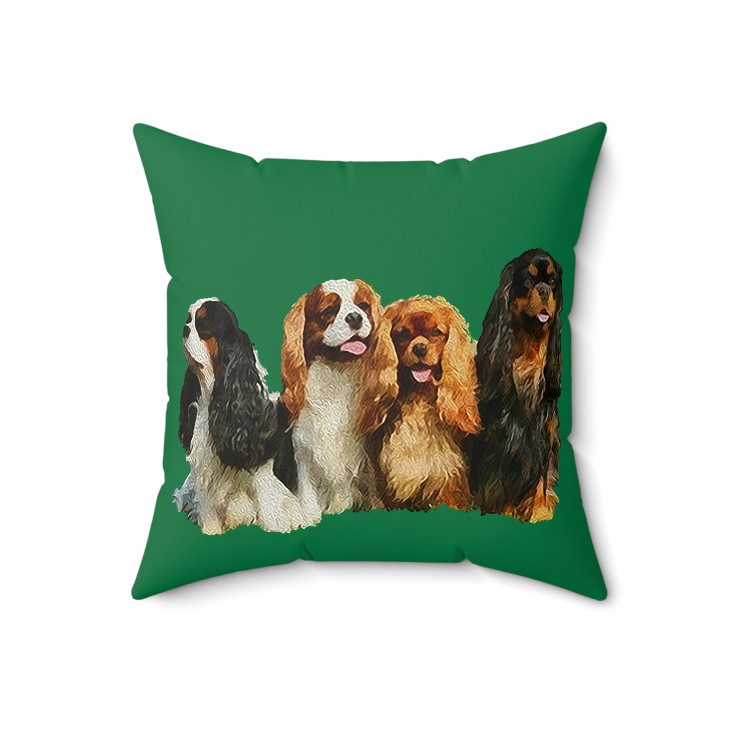Charming King Charles Spaniels 'Cavalier Club' Spun Polyester Throw Pillow