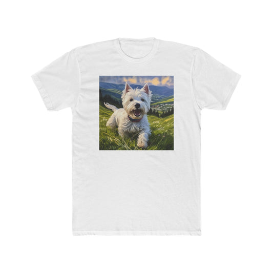 Westie #2 - Fearless West Highland Terrier Men's Fitted Cotton Crew Tee